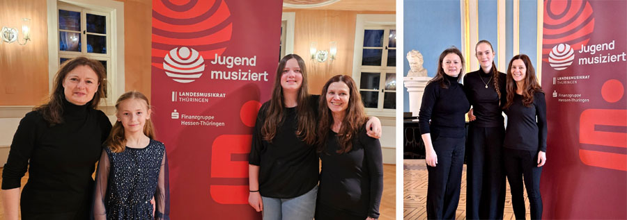 die stolzen Preisträgerinnen mit ihren Lehrerinnen