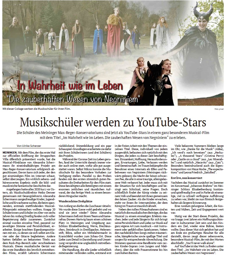 Freies Wort vom 14.10.22 zum Musicalprojekt
